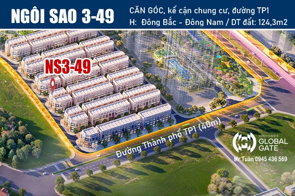 NGÔI SAO 3-49 | LIỀN KỀ GÓC (124,3 m2) | PHÂN KHU THỊNH VƯỢNG 